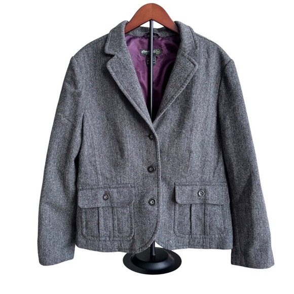Eddie Bauer Wool Tweed Herringbone Blazer - Picture 3 of 6